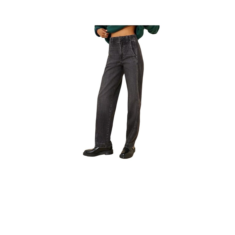 Madewell Tapered Denim Trousers Womens 24 Black New High‎ Rise Seamed Leg Jeans